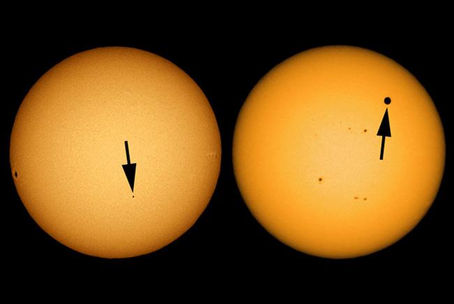 The transit of Mercury compared to the transit of Venus.