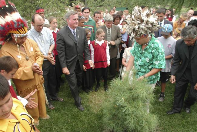  Inauguration of the First Nations Garden on August 3, 2001 with Pierre Bourque.