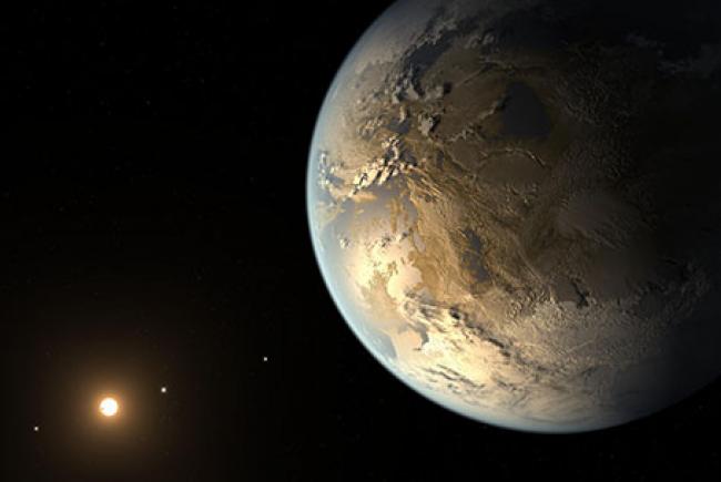 Vue d'artiste de l'exoplanète Kepler-186f
