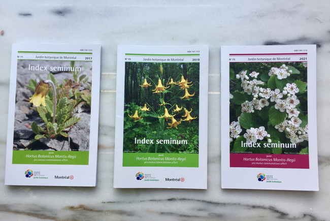 Les Index seminum du Jardin botanique de Montréal sont publiés aux deux ans.