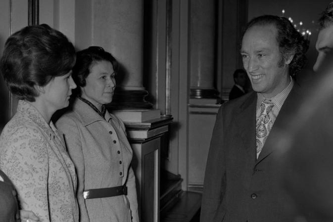Valentina Tereshkova meets Canadian prime minister Pierre Elliott Trudeau during a visit to Moscow on May 19, 1971. Valentina Tereshkova meets Pierre Elliott Trudeau