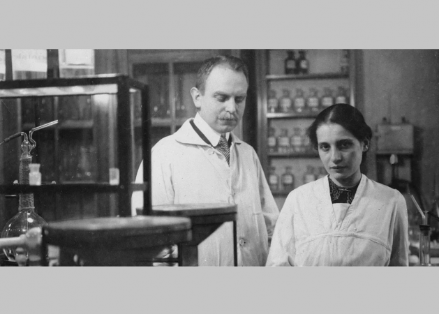 Otto Hahn and Lise Meitner in their laboratory at the Institute of Chemistry directed by Emil Fisher in Berlin in 1912.