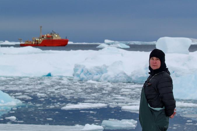 Nathalie Rose Le François during her research in Antarctica.
