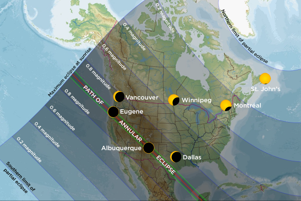 20231014 Annular Eclipse - North America Map EN