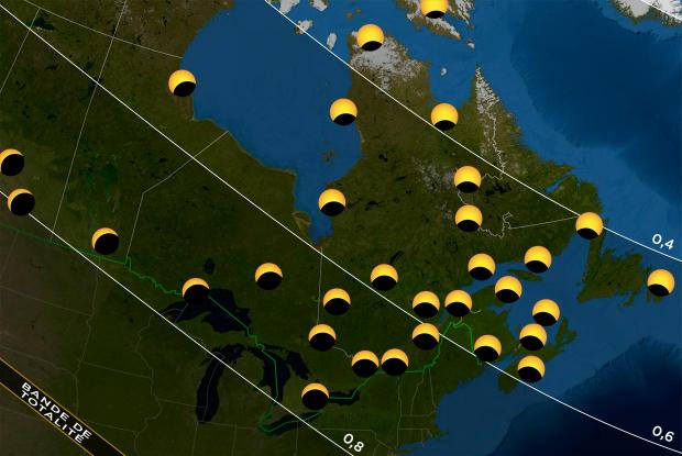 Carte éclipse 20170821 Québec Canada