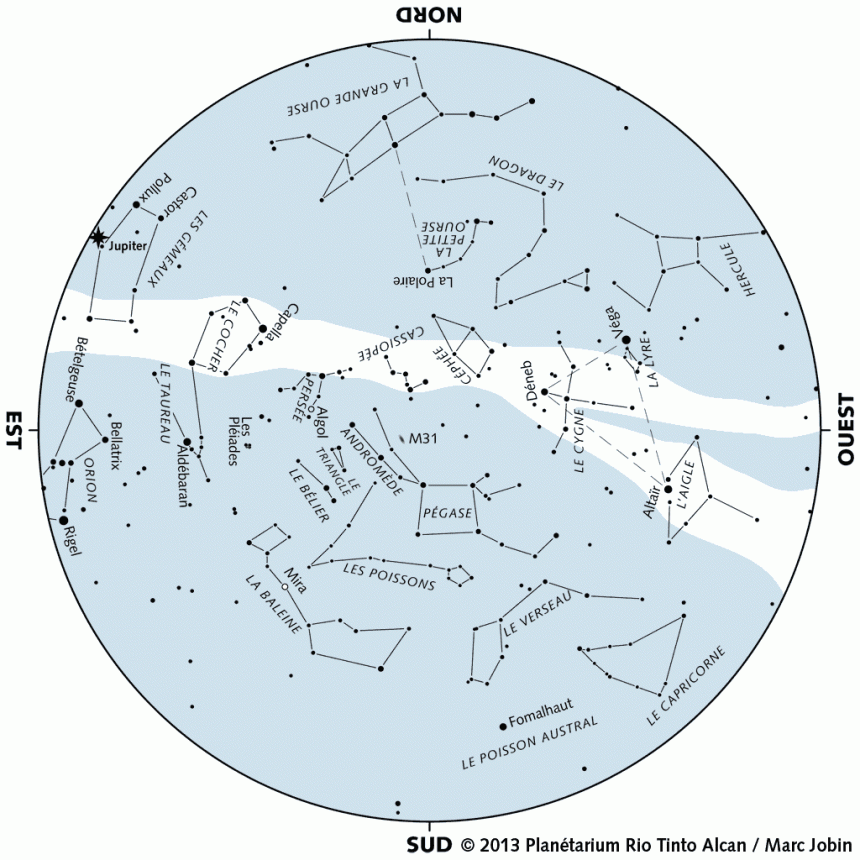 Carte du Ciel - Hémisphère Nord et Sud