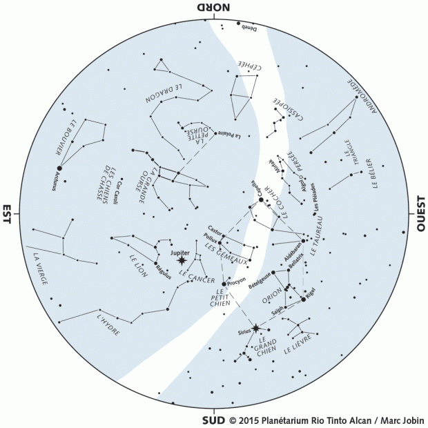 Ciel du mois - carte février 2015