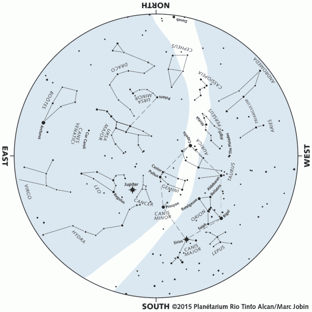 Monthly Sky map - February 2015