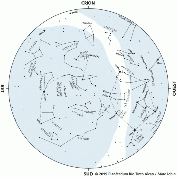 Ciel du mois - carte mars 2019