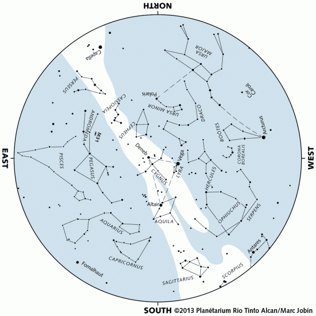 Monthly Sky map - September 2013