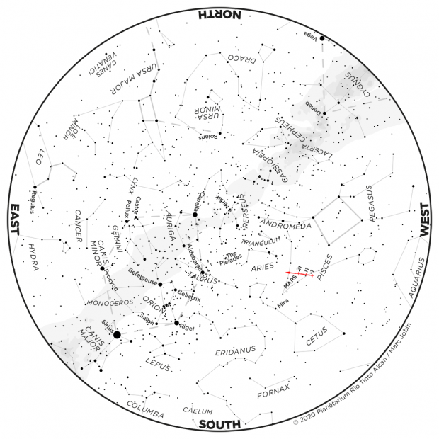 Monthly Sky map - December 2020