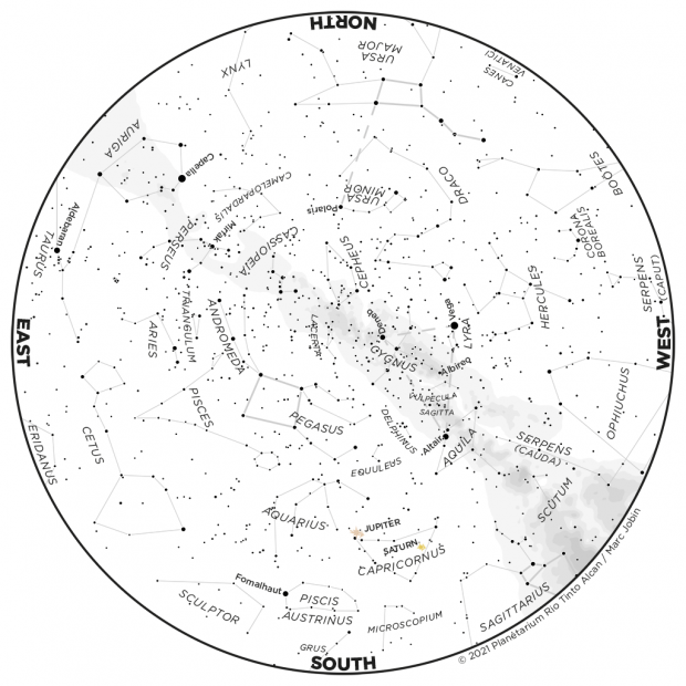 Monthly Sky map - September 2021
