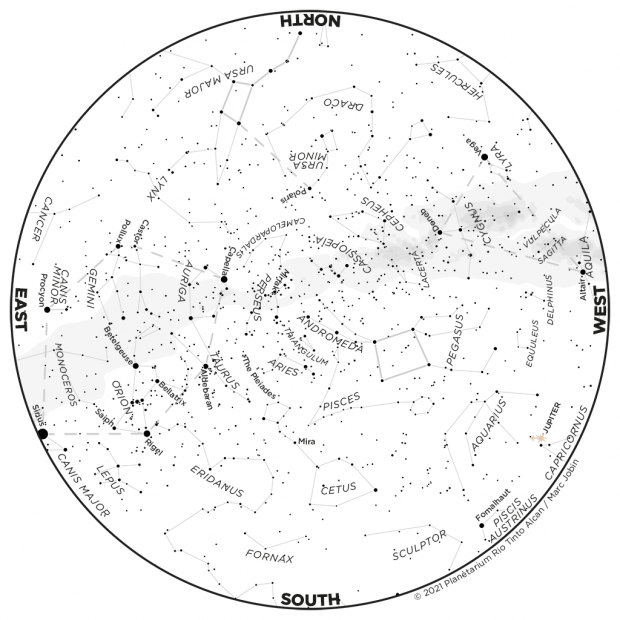 Monthly Sky map - November 2021