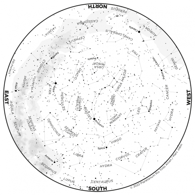 Monthly Sky map - May 2022