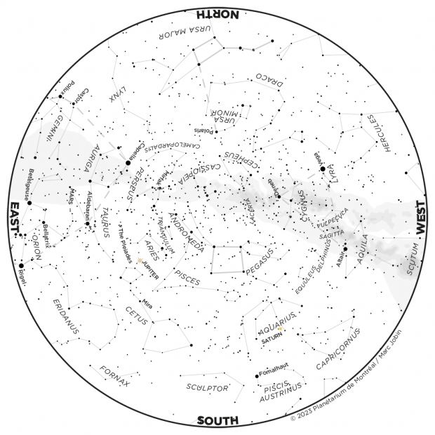 Monthly Sky map - October 2023