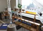 lab equipment with flasks and tubes