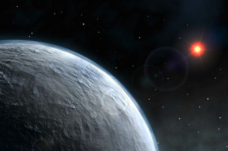 Artist's impression of the sizes of Sirius B and the Earth